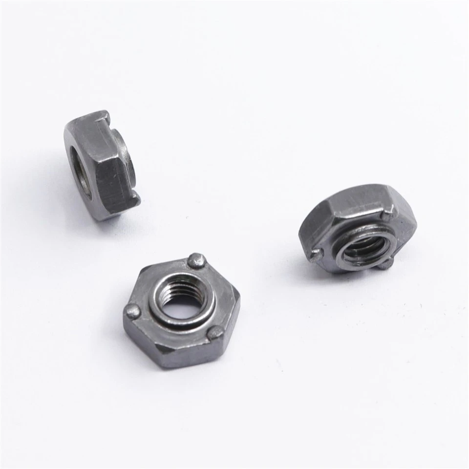 M6x13x6 Large Opposite Side Three Round Point Convex Welded Hexagon Nut